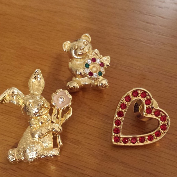 Avon Jewelry - Vintage Avon Gold Tone Holiday Pins Set of 3